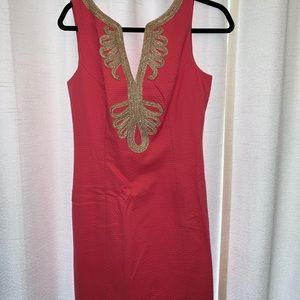 Lilly Pulitzer pink with gold embellishments